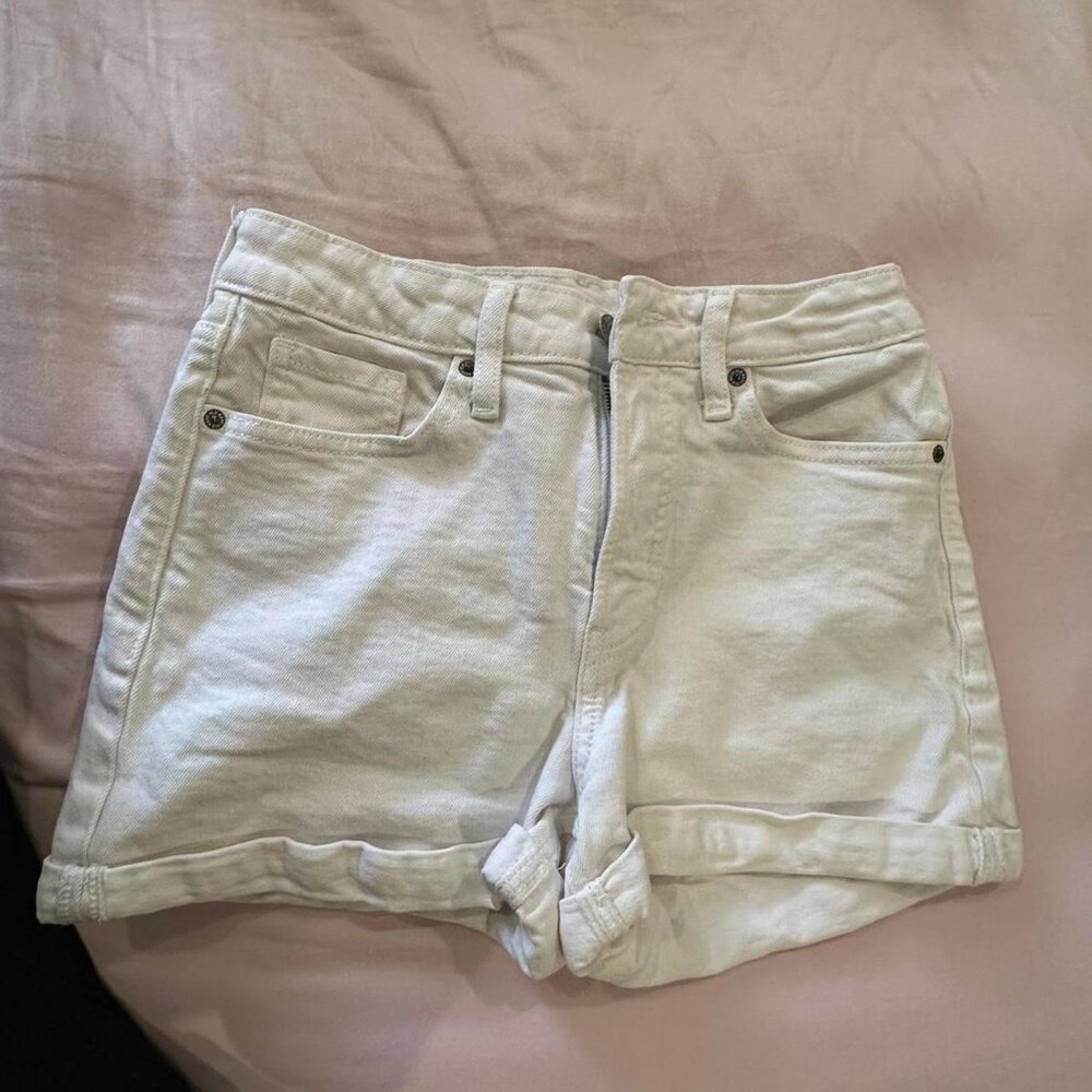 White denim shorts